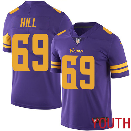 Minnesota Vikings #69 Limited Rashod Hill Purple Nike NFL Youth Jersey Rush Vapor Untouchable